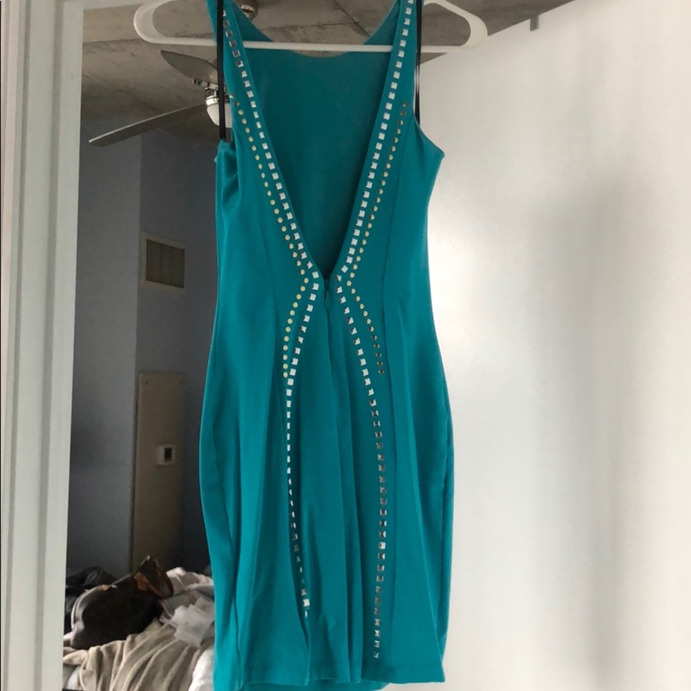 Turquoise Bebe studded dress - Picture 2 of 2
